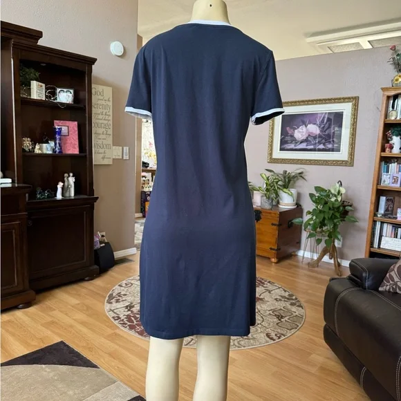 Tommy Hilfiger blue & white short sleeve dress-size M - Picture 2 of 10